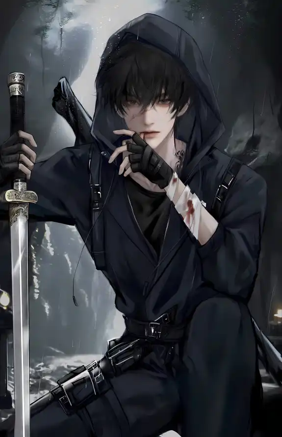 4k动漫壁纸 - 剑 - 手套 - 血迹「哲风壁纸」