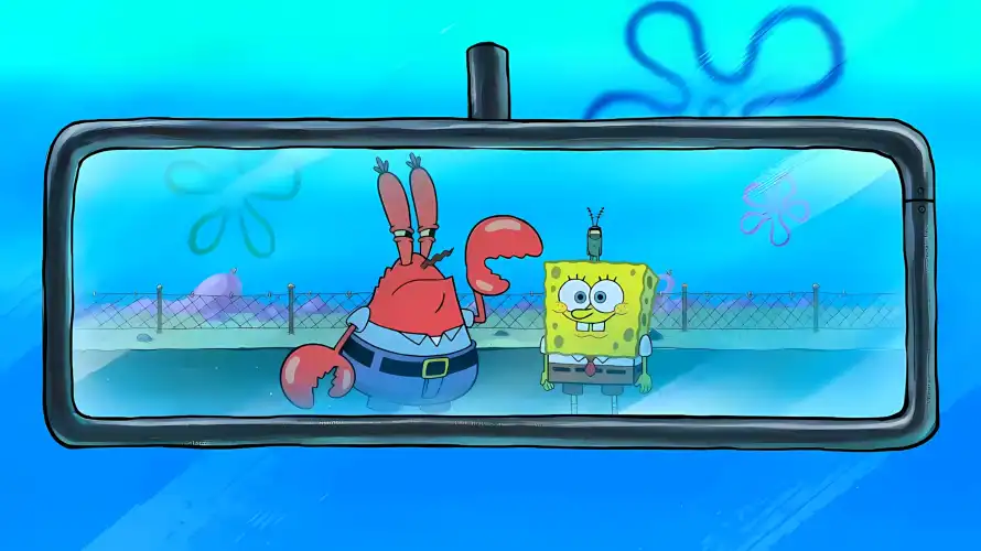 4k卡通壁纸 - 后视镜 - 比奇堡 - 蟹老板「哲风壁纸」 4k卡通壁纸 - 后视镜 - 比奇堡 - 蟹老板「哲风壁纸」