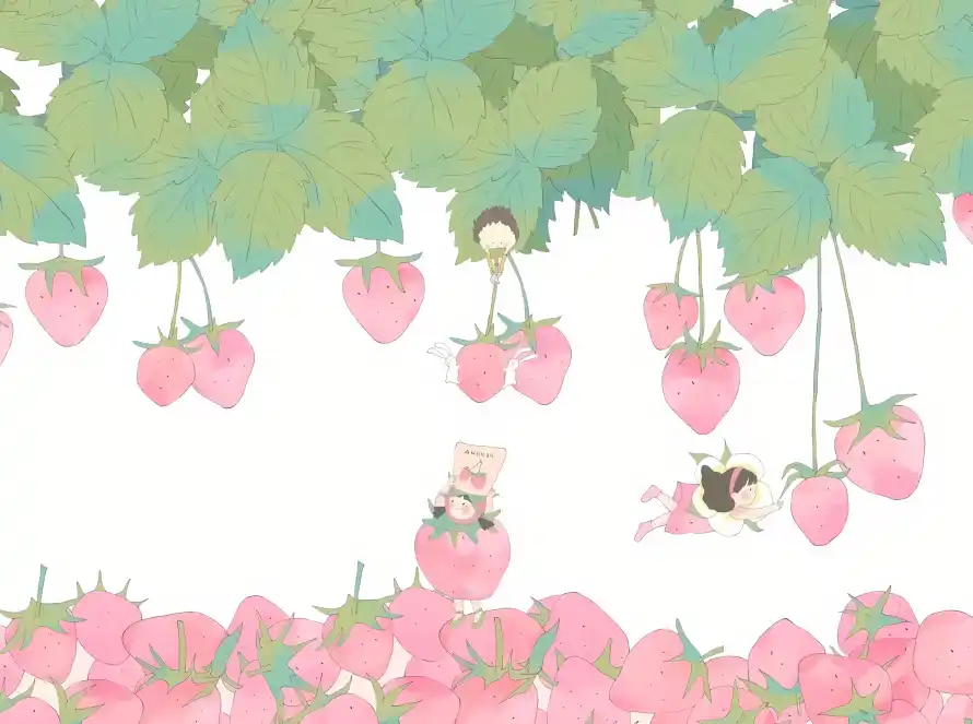 4k卡通壁纸 - 女孩 - 小熊 - 粉色「哲风壁纸」