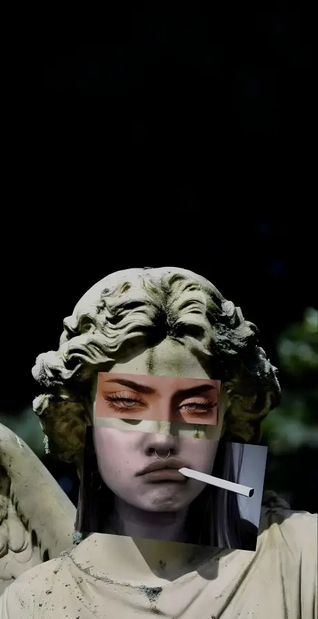 4k厌世壁纸 - 抽烟 - 拼接 - 暗黑「哲风壁纸」