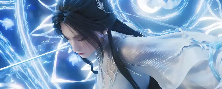 4k仙侠壁纸 - 动画 - 法术 - 白衣「哲风壁纸」