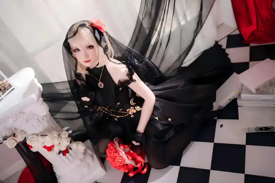 4k美女壁纸 - cos - 洛丽塔 - 红色手包「哲风壁纸」