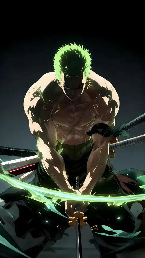 4k剑光壁纸 - 索隆 - 肌肉 - 三把刀「哲风壁纸」