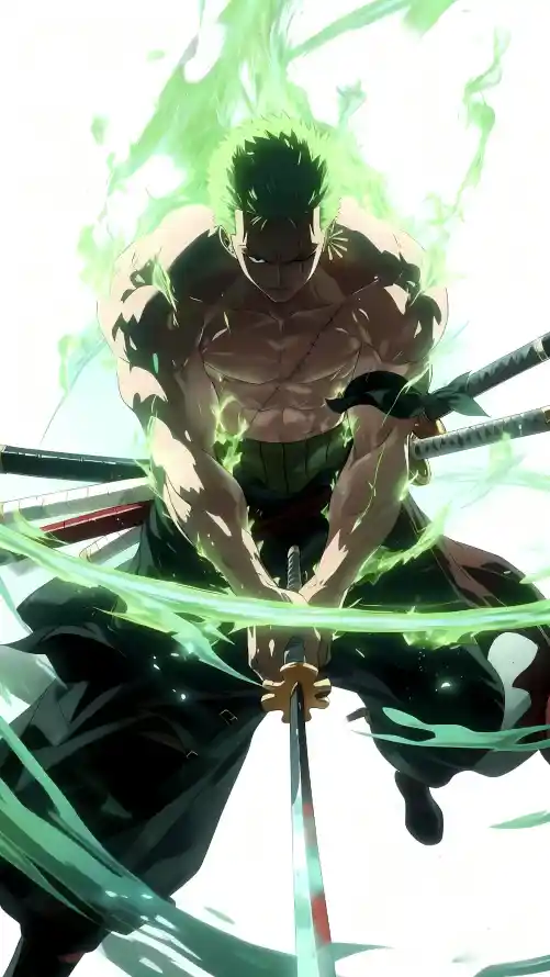 4k剑光壁纸 - 索隆 - 三刀流 - 海贼王「哲风壁纸」