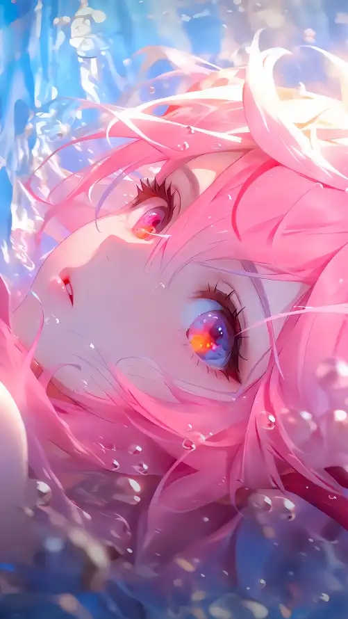 4k气泡壁纸 - 海水 - 二次元 - 异色瞳「哲风壁纸」