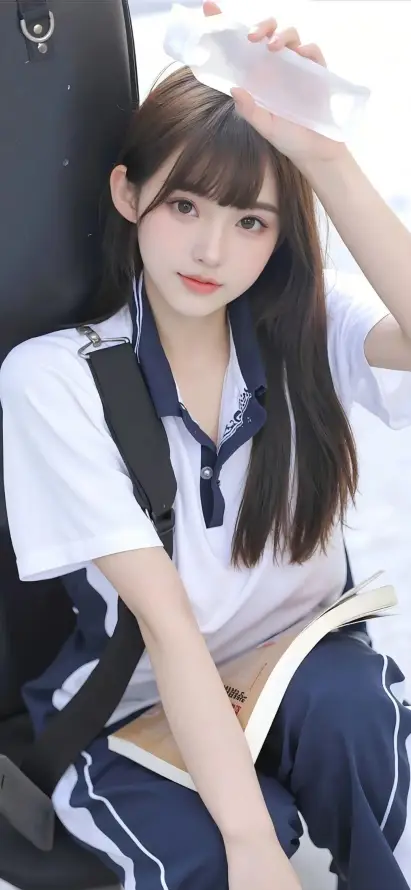 4k书本壁纸 - 水瓶 - 美女 - 长发「哲风壁纸」