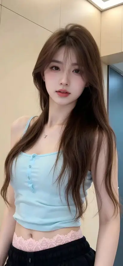 4k美女壁纸 - Ios - 黑色裤 - 室内背景「哲风壁纸」