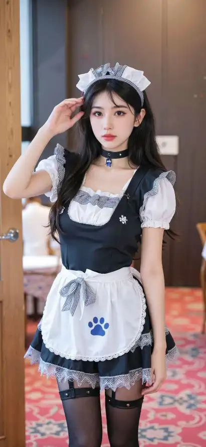 4k室内壁纸 - 猫爪 - 美女 - 黑丝「哲风壁纸」