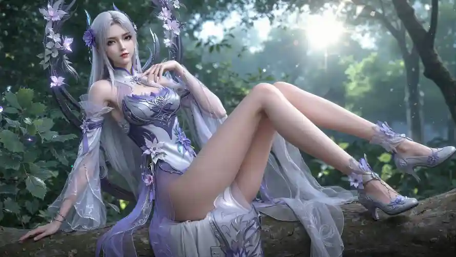 4k古风壁纸 - 森林 - 紫衣 - 小医仙「哲风壁纸」