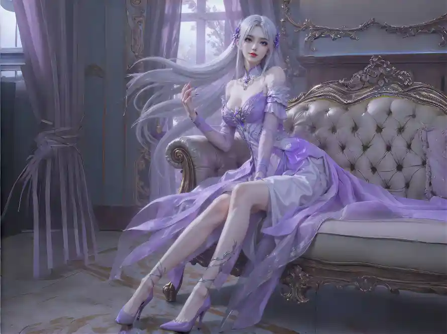 4k银发壁纸 - 小医仙 - 高跟鞋 - 优雅坐姿「哲风壁纸」 4k银发壁纸 - 小医仙 - 高跟鞋 - 优雅坐姿「哲风壁纸」