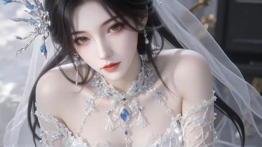 4k婚纱壁纸 - 云望舒 - 华丽饰品 - 古风美女「哲风壁纸」