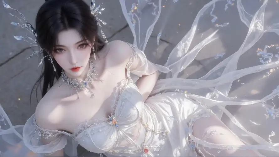 4k仙气壁纸 - 云望舒 - 古风美女 - 白色纱裙「哲风壁纸」