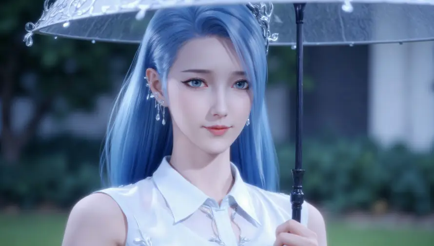 4k白衣壁纸 - 绿植 - 蓝发 - 阿银「哲风壁纸」 4k白衣壁纸 - 绿植 - 蓝发 - 阿银「哲风壁纸」