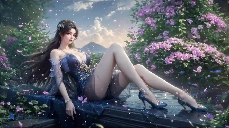 4k曹颖壁纸 - 花丛 - 长发 - 高跟鞋「哲风壁纸」 4k曹颖壁纸 - 花丛 - 长发 - 高跟鞋「哲风壁纸」
