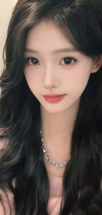 4k粉色壁纸 - 红唇 - 美女 - 长发「哲风壁纸」