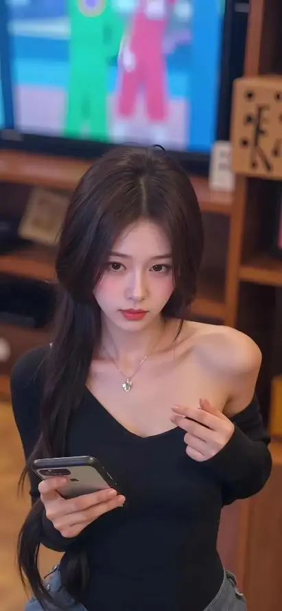 4k室内壁纸 - 手机 - 美女 - 长发「哲风壁纸」