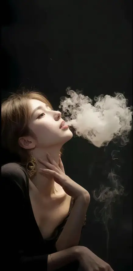 4k烟雾壁纸 - 美女 - 迷人 - 黑衣「哲风壁纸」