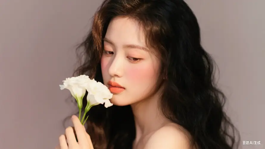 4k卷发壁纸 - 白花 - 红唇 - 美女「哲风壁纸」 4k卷发壁纸 - 白花 - 红唇 - 美女「哲风壁纸」