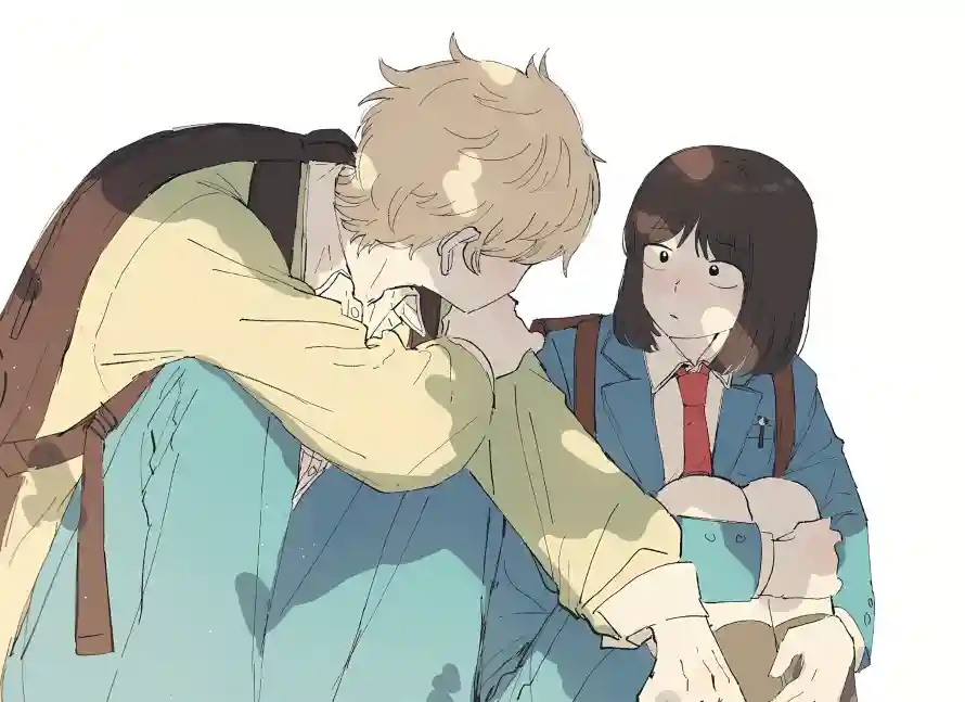 2k校服壁纸-互动场景壁纸和志摩聪介-简约背景「哲风壁纸」