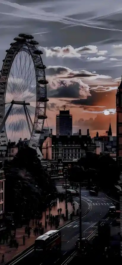 4k城市壁纸 - 建筑 - 晚霞 - 街道「哲风壁纸」