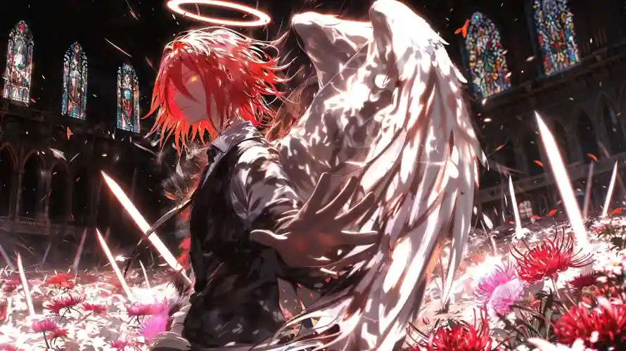 3k光环壁纸-彼岸花 - 红发-壁纸分享「哲风壁纸」