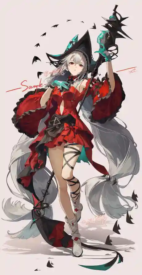 4k武器壁纸 - 雪衣 - 魔女帽 - 灰色长发「哲风壁纸」