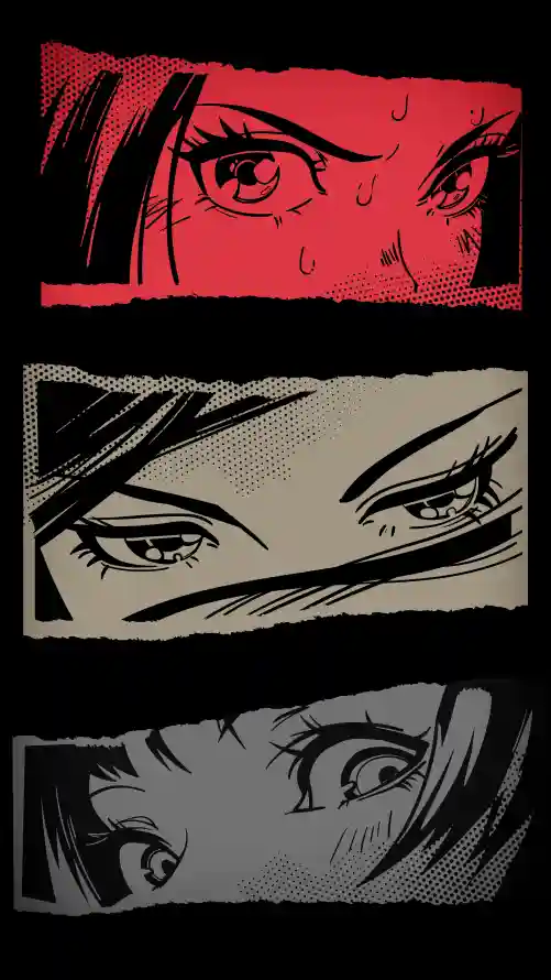 4k手绘壁纸 - 眼神 - 漫画分镜 - 眼睛特写「哲风壁纸」