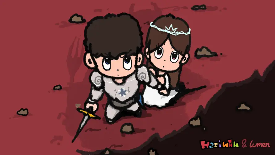 4k手绘壁纸 - 卡通 - 红色背景 - 卡通骑士「哲风壁纸」