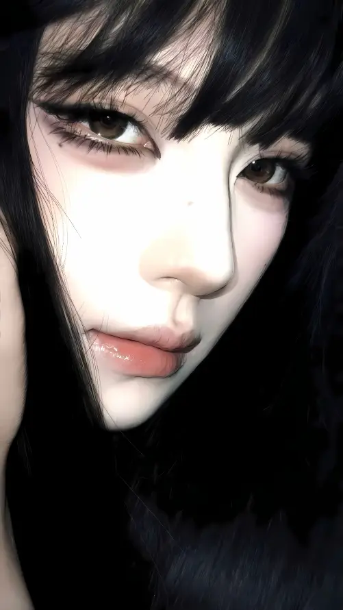 4k美女壁纸 - 黑发 - 暗黑风 - 黑长直「哲风壁纸」