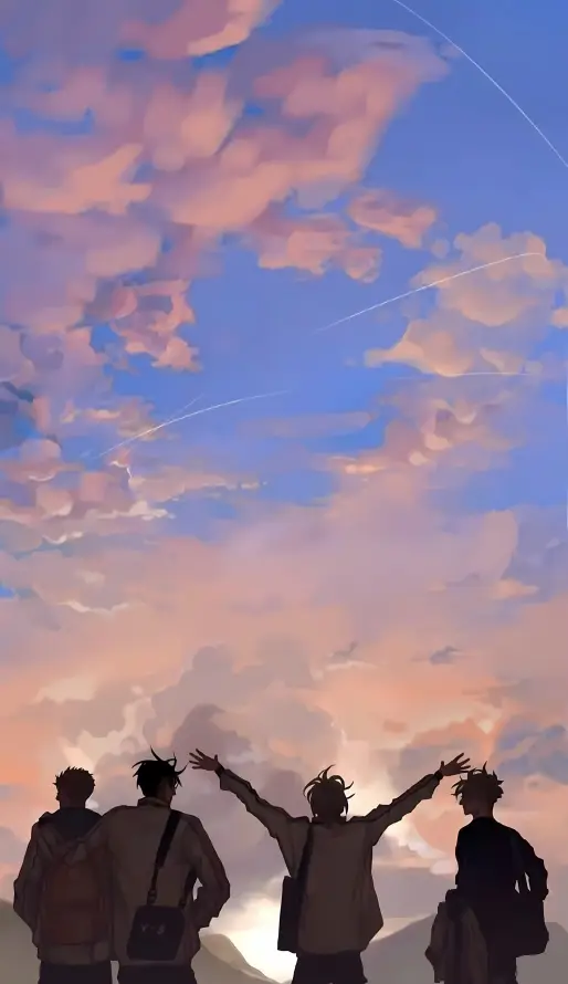 4k19天壁纸 - 四人组 - 日落场景 - 黄昏天空「哲风壁纸」