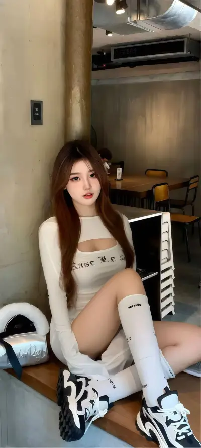 4k室内壁纸 - 时尚 - 白衣 - 美女「哲风壁纸」