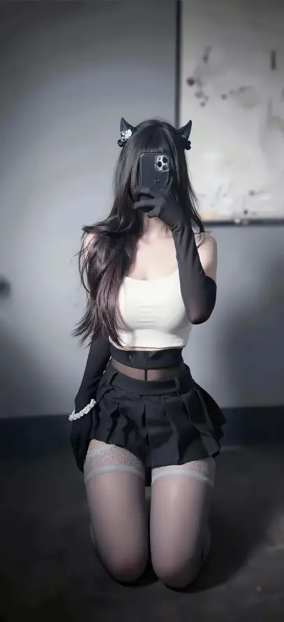 4k丝袜壁纸 - 暗黑 - 猫耳 - 眼罩「哲风壁纸」