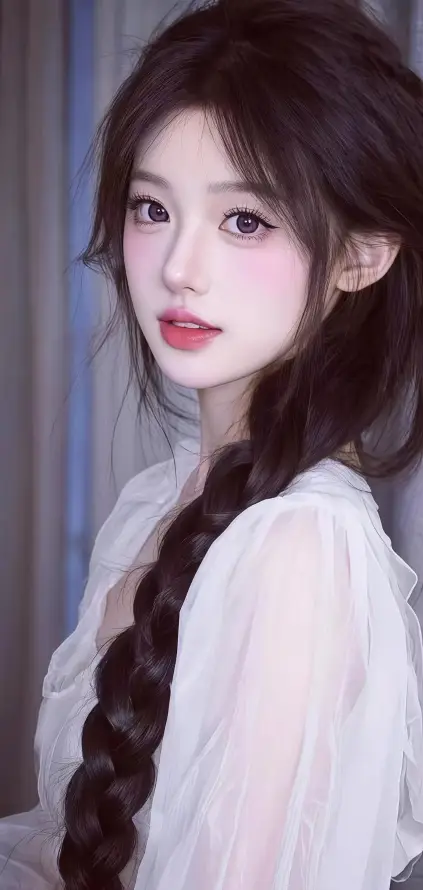 4k清新壁纸 - 白衣 - 美女 - 长发「哲风壁纸」