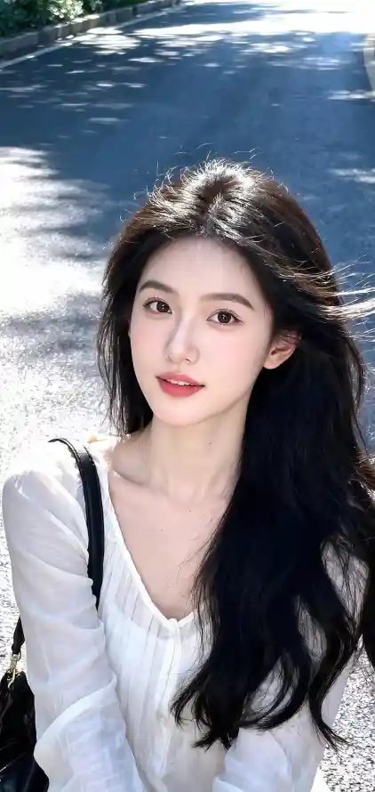 4k户外壁纸 - 清新 - 美女 - 黑发「哲风壁纸」