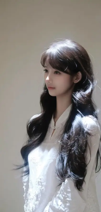 4k清新壁纸 - 简约 - 美女 - 长发「哲风壁纸」