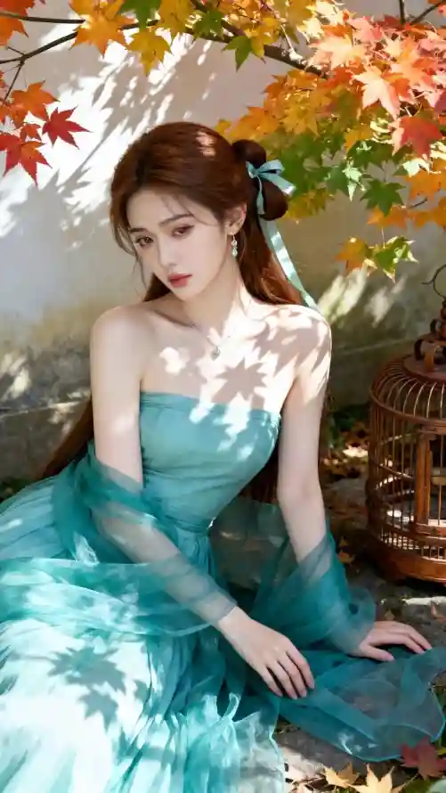 4k优雅壁纸 - 古风 - 秋叶 - 美女「哲风壁纸」