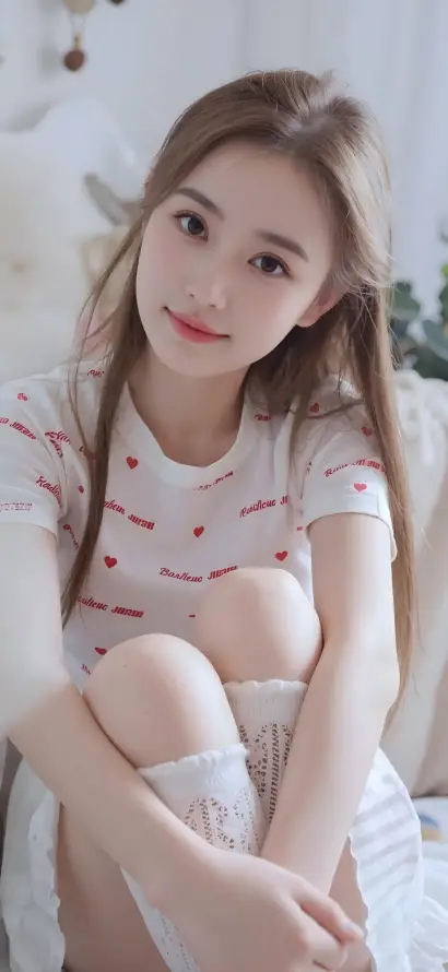 4k可爱壁纸 - 室内 - 白衣 - 红纹「哲风壁纸」