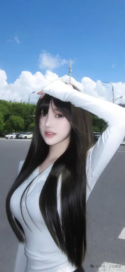 4k户外壁纸 - 清新 - 美女 - 蓝天「哲风壁纸」