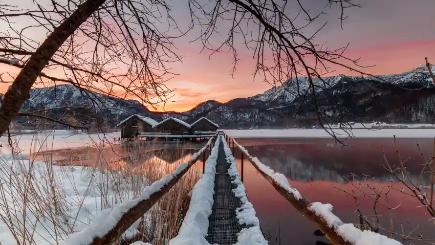 4k冰雪壁纸 - 山脉 - 日落 - 木桥「哲风壁纸」 4k冰雪壁纸 - 山脉 - 日落 - 木桥「哲风壁纸」