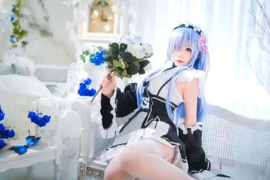 4k蓝发壁纸 - 蕾姆 - cos - Re0「哲风壁纸」