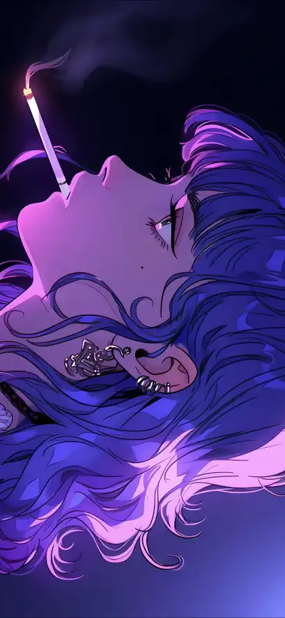 4k侧脸壁纸 - 卷发 - 女性 - 抽烟「哲风壁纸」