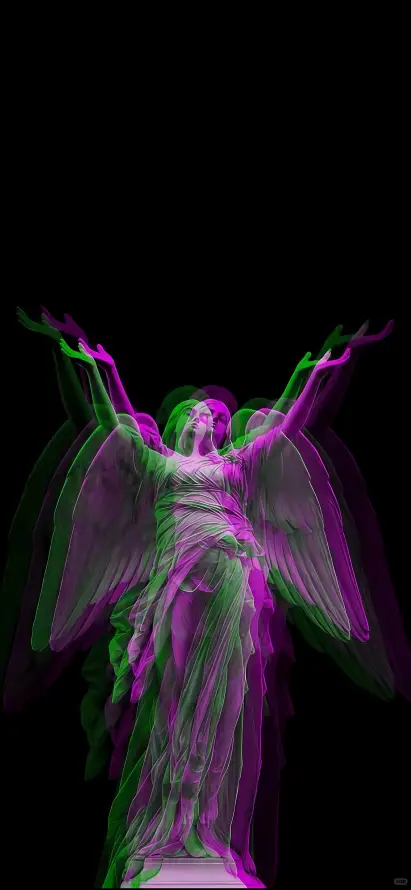 4k3D壁纸 - 光影艺术 - 动态线条 - 天使形象「哲风壁纸」