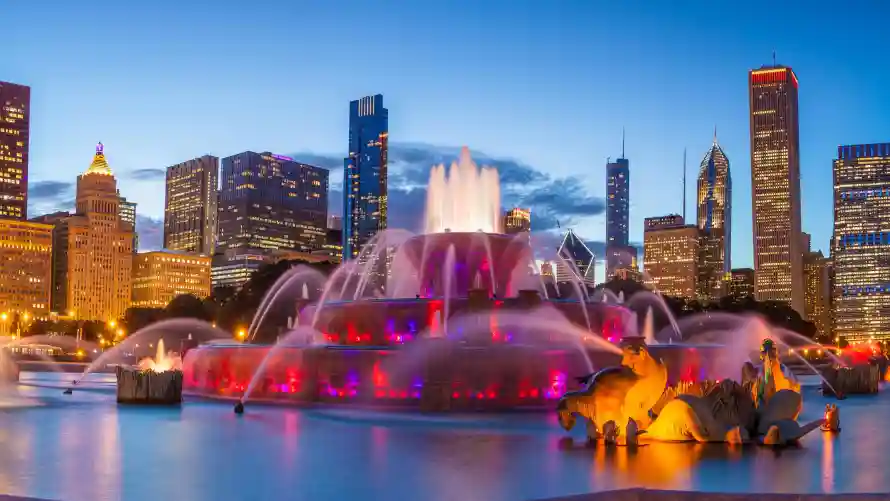 4k喷泉壁纸-芝加哥和灯光-壁纸推荐「哲风壁纸」
