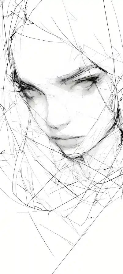 4k侧颜壁纸 - 女性 - 手绘 - 素描「哲风壁纸」