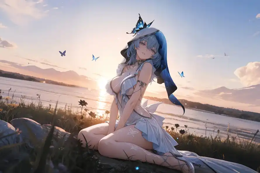 4k湖边壁纸 - 白衣 - 蝴蝶 - 鸣潮「哲风壁纸」 4k湖边壁纸 - 白衣 - 蝴蝶 - 鸣潮「哲风壁纸」