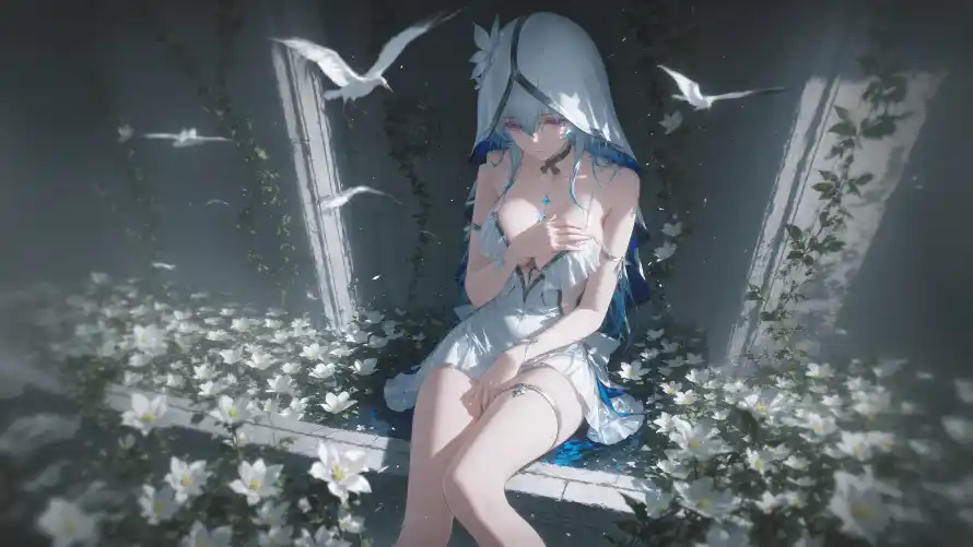 4k花丛壁纸 - 蓝发 - 飞鸟 - 鸣潮「哲风壁纸」