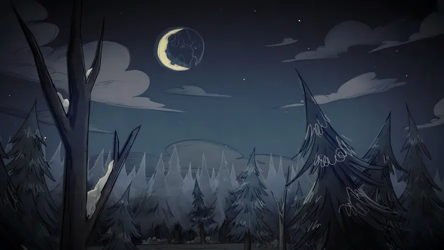 4k卡通壁纸 - 夜晚 - 夜景 - 月亮「哲风壁纸」