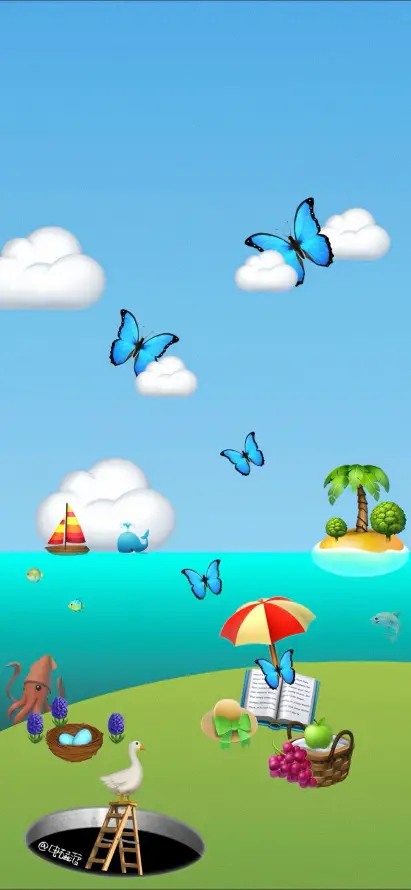 4k卡通壁纸 - 可爱 - 抽象 - 海滩「哲风壁纸」