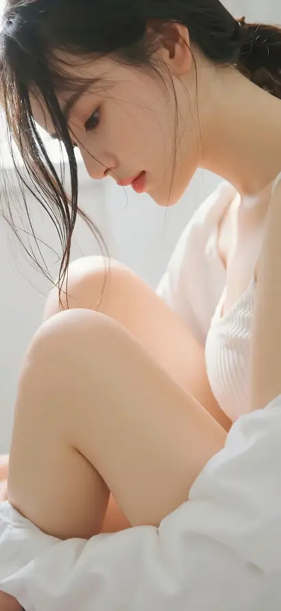 4k低头壁纸 - 室内 - 清新 - 美女「哲风壁纸」