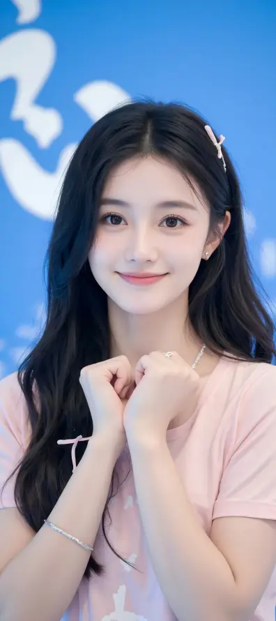 4k发夹壁纸 - 清新 - 美女 - 长发「哲风壁纸」